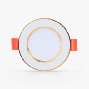 Đèn LED âm trần Downlight đổi màu AT10 viền vàng 60/3W