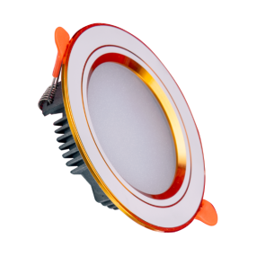 Bộ đèn LED Downlight Điện Quang ĐQ LRD17 viền vàng (078CS/098CS đổi màu Ø90 bầu nhôm kín)
