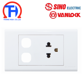 Ổ cắm 3 chấu 16A với 2 lỗ SINO S18UEXX