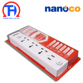 Ổ cắm kéo dài Nanoco NES332U-3 3 lỗ cắm đa năng 2 ổ cắm USB 2 công tắc