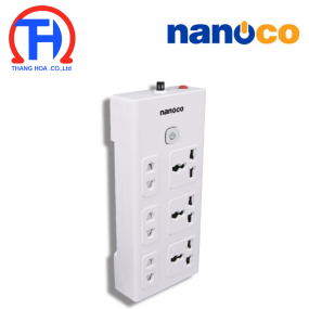 Ổ cắm kéo dài Nanoco NES3332-5 3 lỗ cắm đa năng 3 lỗ cắm 2 chấu và 1 công tắc