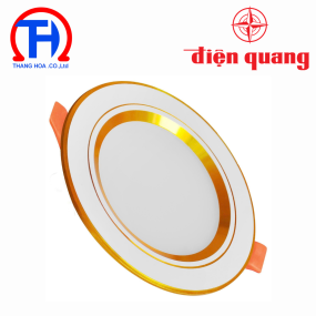 Bộ đèn LED Downlight Điện Quang ĐQ LRD17 078 viền vàng 9W Ø90 bầu nhôm kín