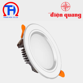 Bộ đèn LED Downlight Điện Quang ĐQ LRD17 viền trắng  (078CS/098CS đổi màu Ø90 bầu nhôm kín)