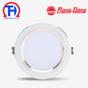 Đèn LED âm trần Downlight đổi màu AT10 viền vàng 110/10W