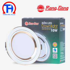 Đèn LED âm trần Downlight đổi màu AT20 viền vàng 90/10W