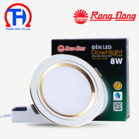 Đèn LED âm trần Downlight đổi màu AT20 viền vàng 90/8W