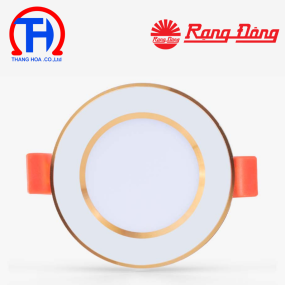 Đèn LED âm trần Downlight đổi màu AT10 viền vàng 60/3W