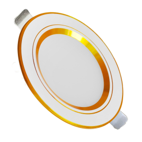 Bộ đèn LED Downlight Điện Quang ĐQ LRD18 viền vàng (12W, Ø110, bầu kín)