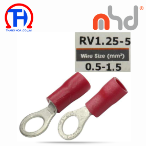 RV1.25-5 Red | Đầu cos tròn phủ nhựa màu đỏ MHD