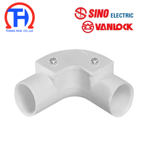 E244/16 - Cút chữ L SP-SINO có nắp, cỡ 16mm, nhựa PVC