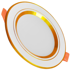 Bộ đèn LED Downlight Điện Quang ĐQ LRD17 098CS viền vàng 9W đổi màu Ø90 bầu nhôm kín
